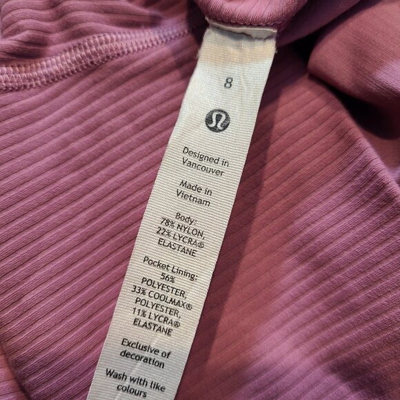 Lululemon Align Ribbed High-Rise Leggings Pant 28" Womens Sz 8 Pink Active - Picture 9 of 11